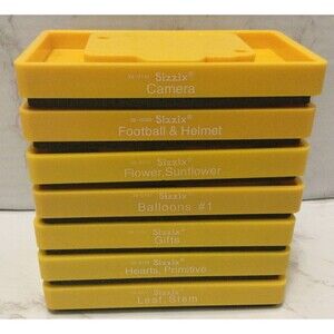 Sizzix Yellow Leaf Stem 38-0227 Gifts Hearts Balloons Cutting Die Lot Of 7